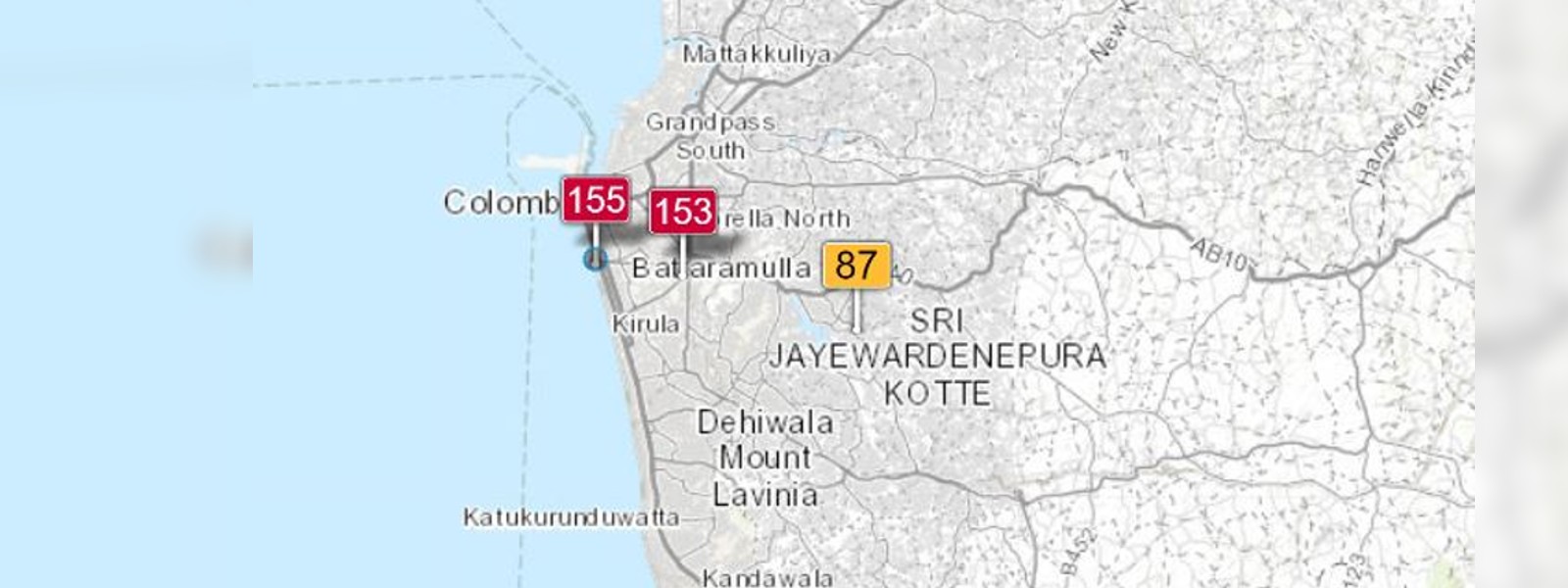 Air Quality in Colombo at unhealthy levels